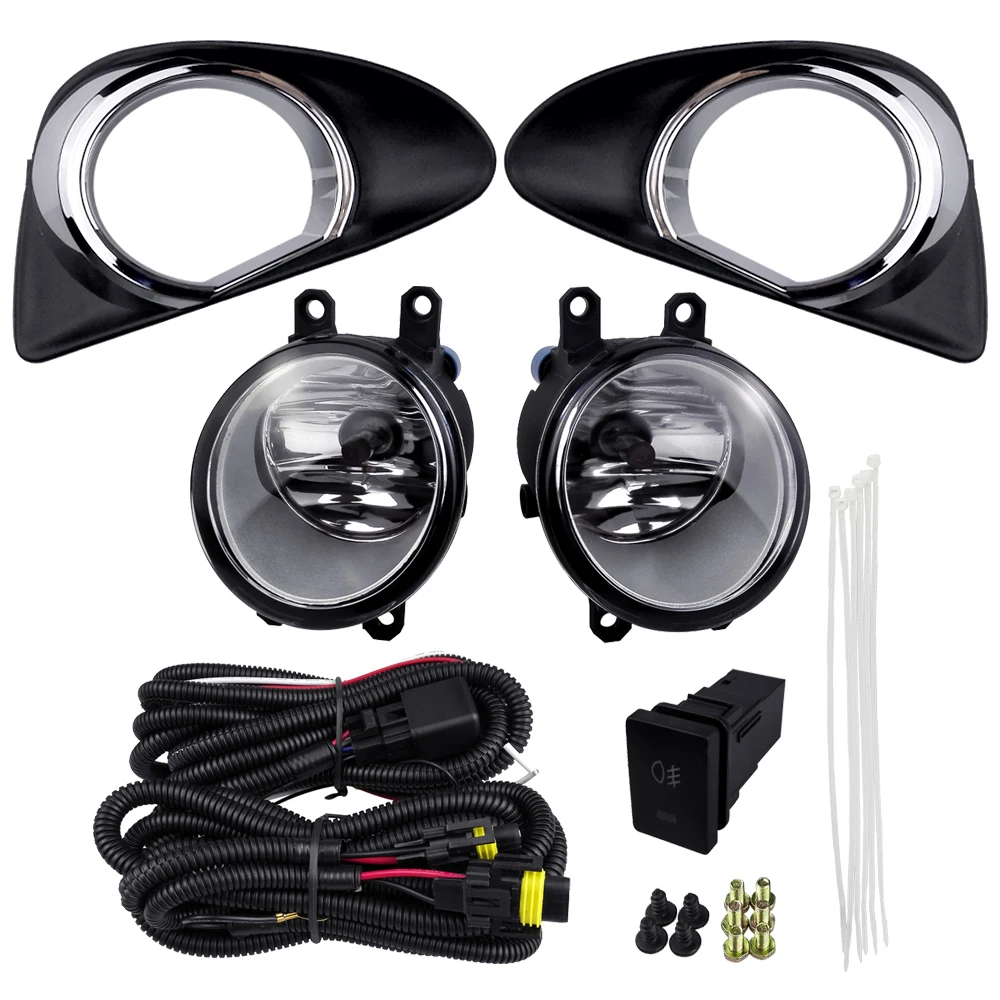 

Halogen Light Source Plating Cover Auto Fog Lamp Kits For Toyota Yaris Hatchback 2012 Vitz 2013-2014 ABS 4300K Yellow 12V 55W