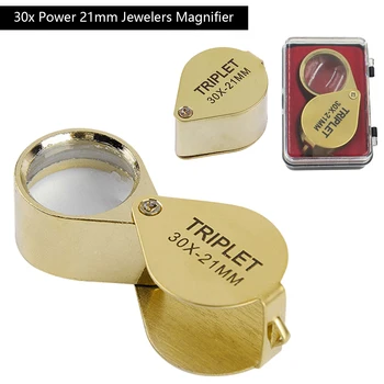 

30X Power 21mm Jewelers Magnifier Gold Eye Loupe Jewelry Store Magnifying Glass