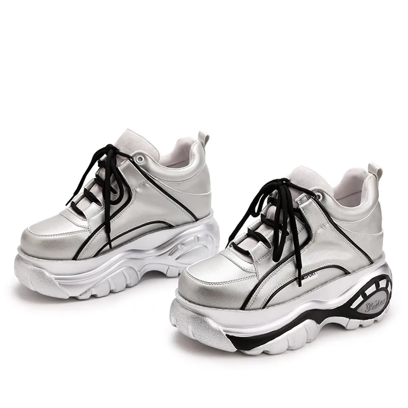 FEDONAS/модные женские туфли-лодочки с круглым носком, увеличивающие рост удобные женские кроссовки на платформе со шнуровкой повседневная женская обувь для вечеринок