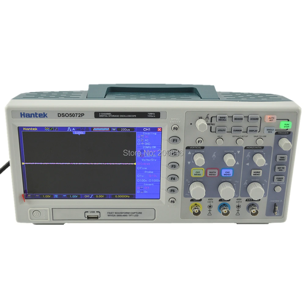 Hantek DSO5072P Цифровой осциллограф 70 мГц 2 Каналы 1GSa/S запись Длина 40 К USB 2ch|storage