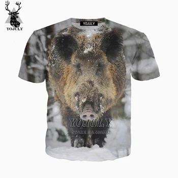 

YOJULY 3D Print Women Men Wildlife Animals Wild boar Harajuku O-neck T-shirt Summer Tshirt Short Sleeve Casual Tops A558