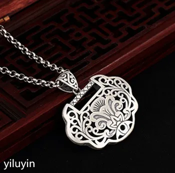 

KJJEAXCMY S990 foot silver eight auspicious six word verve by turning the wheel of pure silver retro personality protection pen