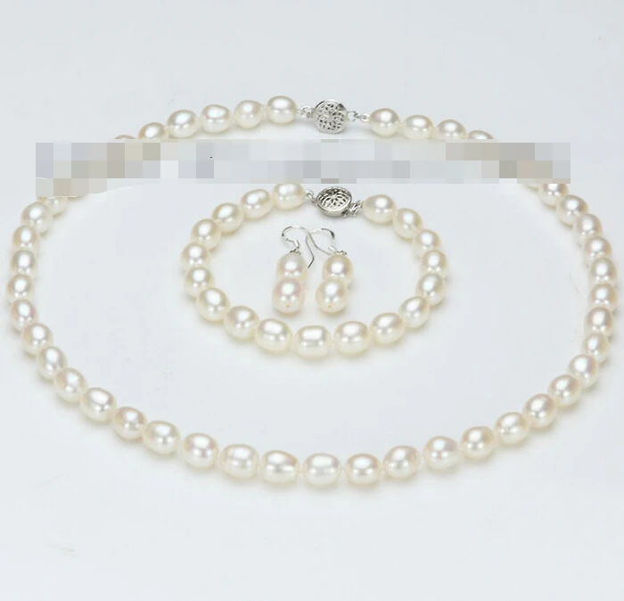 

free shipping 07839 white pink fresh water akoya pearl necklace bracelet earrings