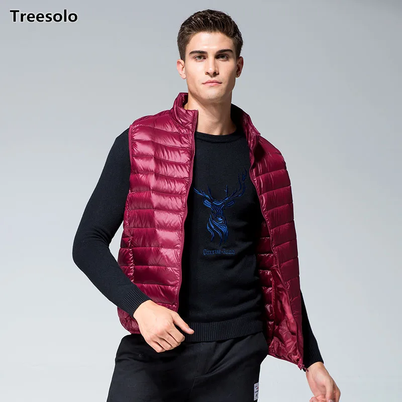 Ultra Light Duck Down Vests men Down gilet jacket without sleeves
