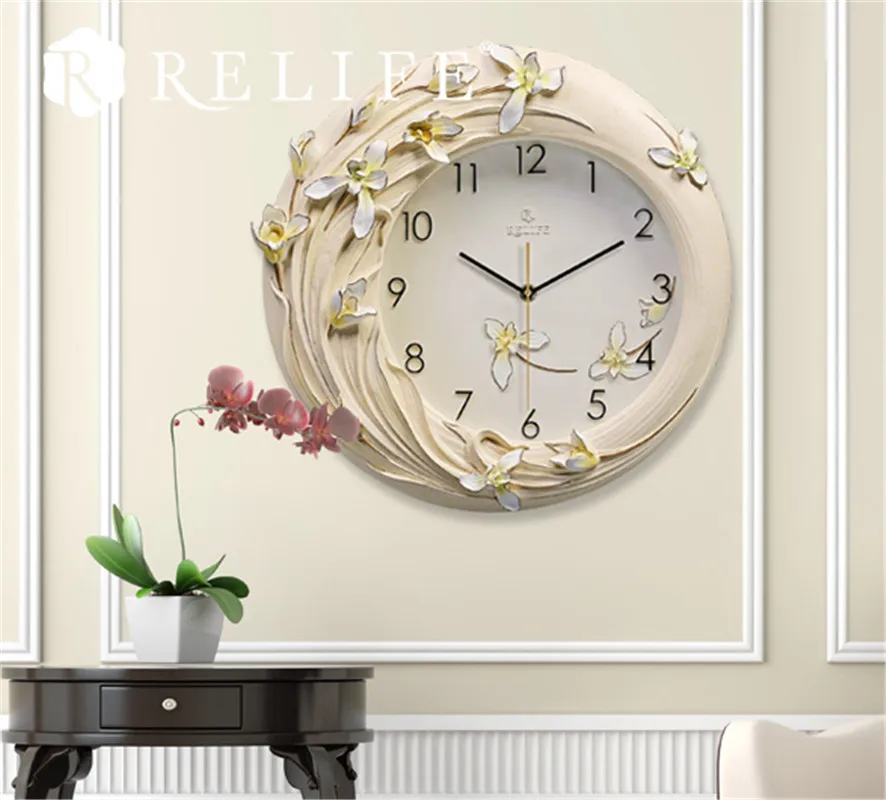 Top Selling Decorative Wall Clock Magnolia Design 3D Home Clock for