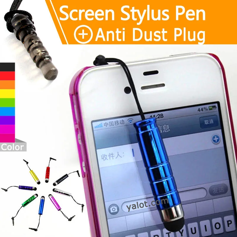 10 шт. 2 в 1 Емкостный Сенсорный Экран Stylus s Pen спен Анти dust Разъем Зажигания для iPhone 4