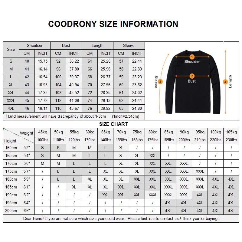 COODRONY футболка с длинным рукавом для мужчин брендовая деловая Повседневная футболка мужская футболка с отложным воротником Мужская мягкая хлопковая Футболка Homme 95005