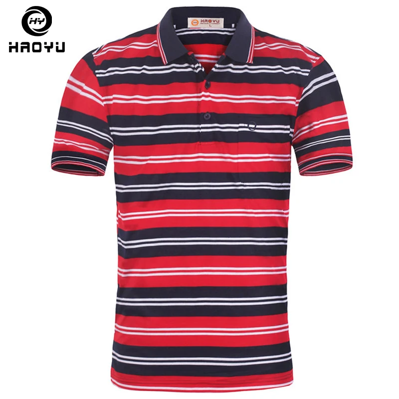 

Plus Size Polo Shirts Fashion 2016 Summer Style Mens Polo Shirt Brands Fitness Short Sleeve Stripped Polo Homme Men Shirt 2XL