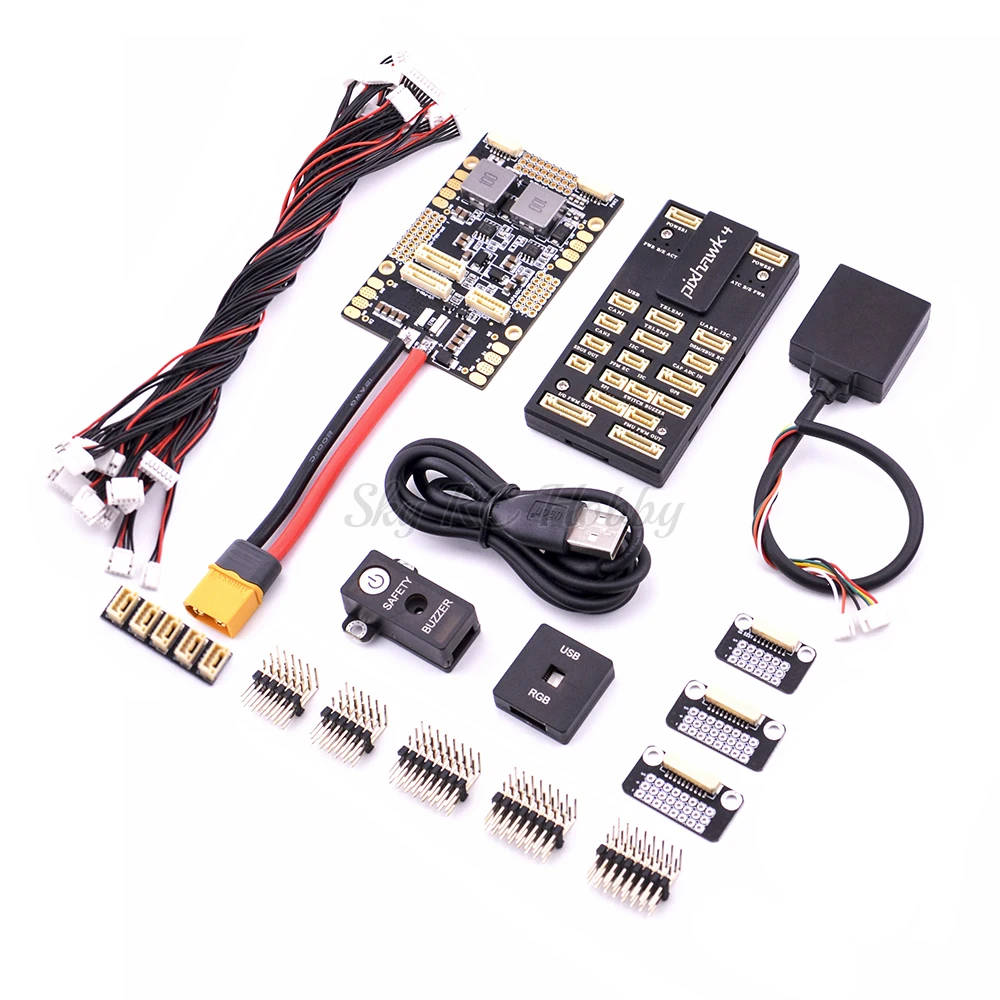 Pixhawk 4 PX4 управление полетом M8N gps модуль и PM плата управления питанием PPM IEC RGB OSD 433Mhz 915Mhz 100mW Телеметрия комбо комплект
