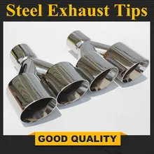 TipsFree Shipping One Pair Y Model Stainless Steel Dual End Tips for BMW BENZ AUDI VW