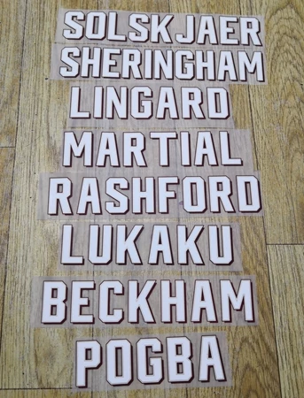 

2019-2020 WAN-BISSAKA POGBA RASHFORD MARTIAL LUKAKU SOLSKJAER SHERINGHAM LINGARD BECKHAM ALEXIS nameset patch badge