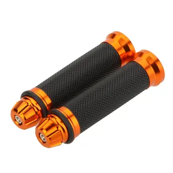 

1 Pair 7/8" Aluminum Rubber Gel Ergonomic CNC Handlebar Grips Hand Grips for Motorcycle Sports MTB Bike - Orange