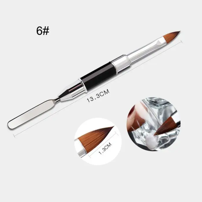 Double-ended Unha Arte Forro Escova Caneta Pintura Náilon Multifunções Desenhar Manicure Ferramenta Sswell 12 Double-ended unha arte forro escova caneta pintura