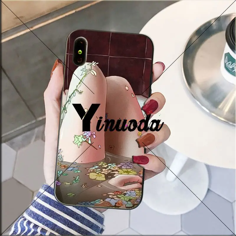 Yinuoda сексуальный женский умный чехол с красными губами для iPhone X XS MAX 6 6S 7 7plus 8 8Plus 5 5S