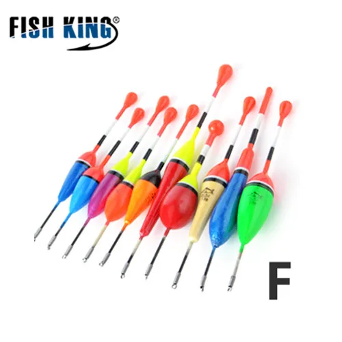 FISH KING 10 шт./лот, разноцветные поплавок для подледной рыбалки, набор буй, Boia, поплавки для ловли карпа, рыболовные снасти, аксессуары - Цвет: P-006