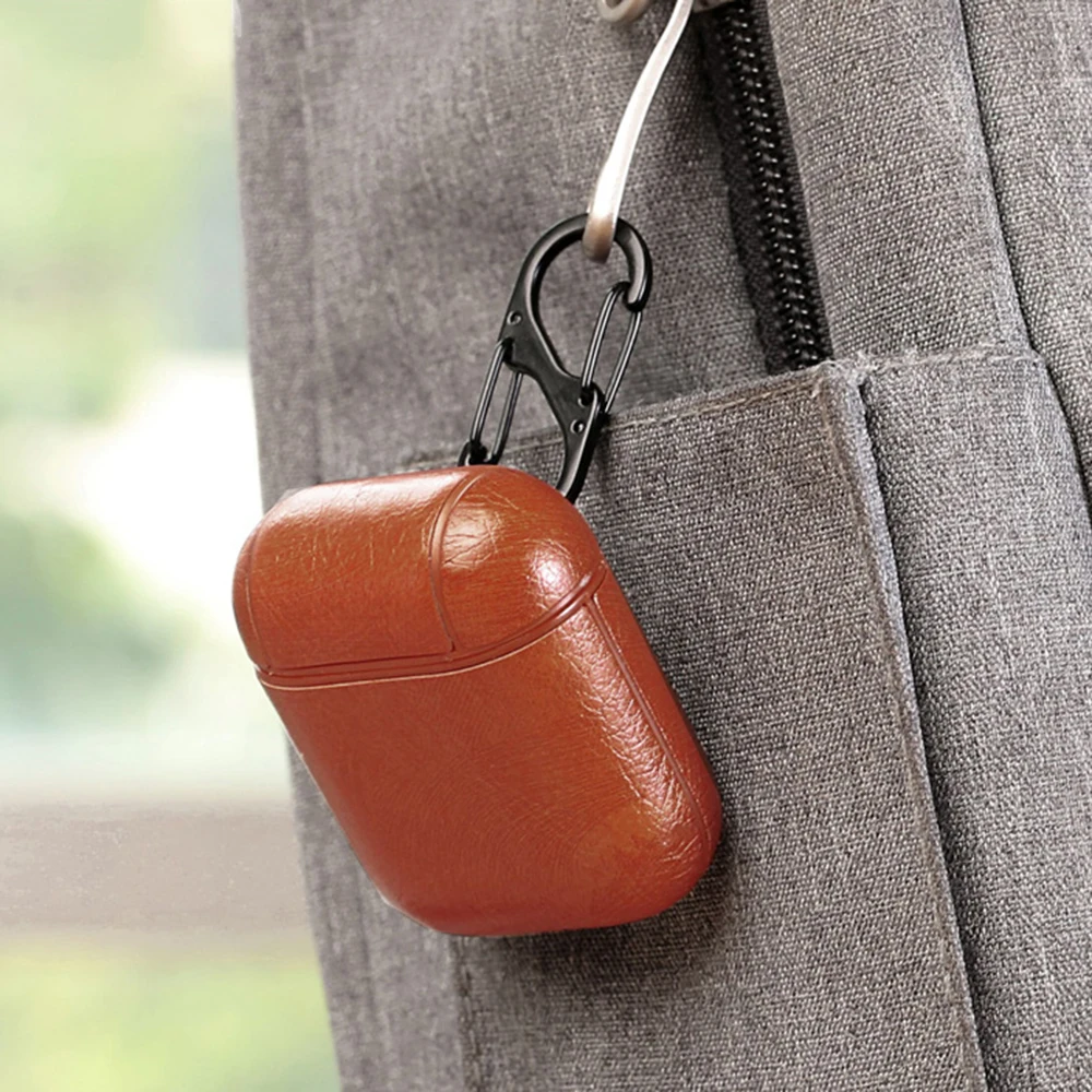 Bluetooth чехол для наушников чехол для Airpod кожаный чехол для наушников для Apple с кнопками чехол для наушников сумка защитный
