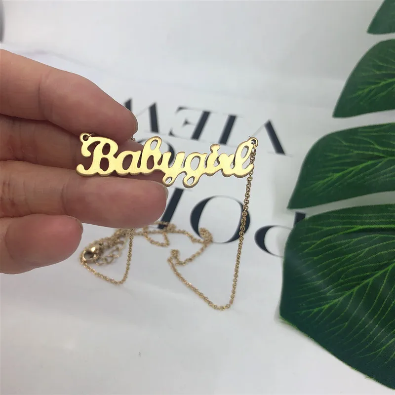 Колье из нержавеющей стали для девочек колье с надписью Babygirl подвески на заказ