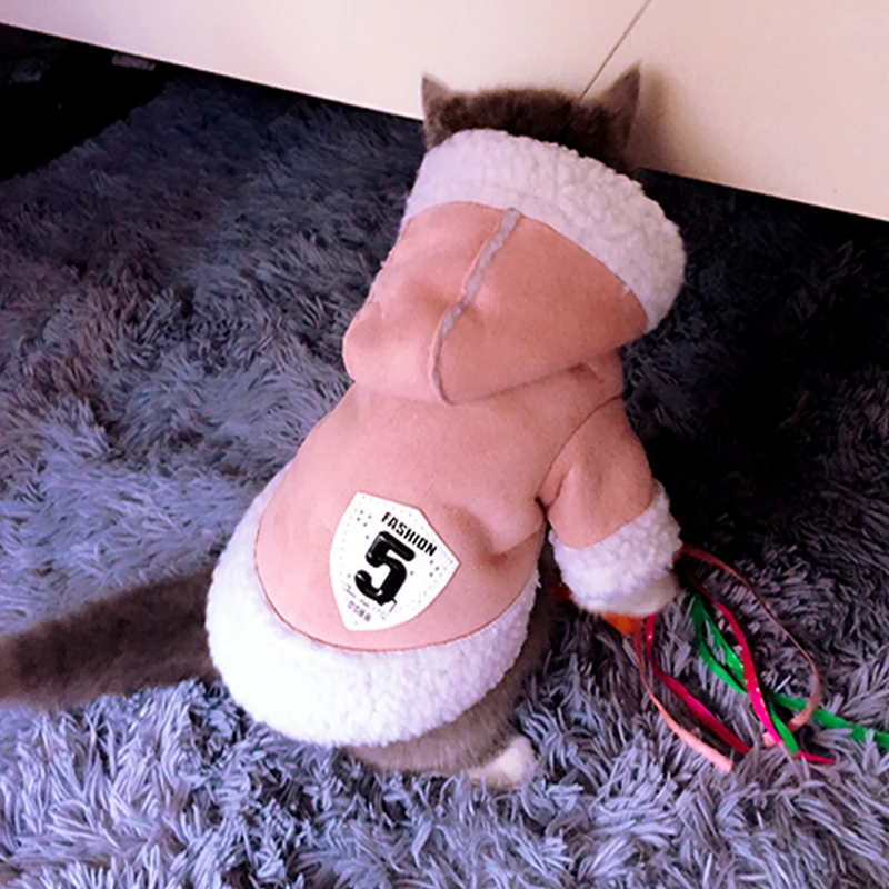 Теплая утолщенная зимняя одежда для кошек с милым котенком короткая одежда для котенка в Кот Гарфилд