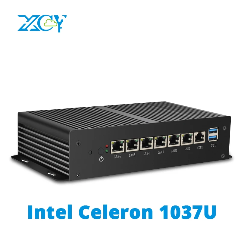 XCY Fanless Mini PC Intel Celeron 1037U pfSense Security Gateway Appliance 6x Intel Gigabit Ethernet RJ45 Soft RouterOS Firewall XCY Fanless Mini PC Intel Celeron 1037U pfSense Security Gateway Appliance 6x Intel Gigabit Ethernet RJ45 Soft RouterOS Firewall