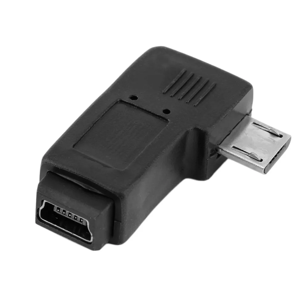 

Black 3*1.5*0.8cm Professional Left/Right Angled USB Mini 5 Pin Female to Micro 5 Pin Male 90 Degree Angle Adapter Converter