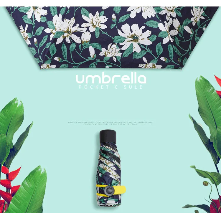 Сверхлегкий карманный мини-зонтик для женщин, маленькие зонты, пять складных, УФ, непромокаемый, портативный, для женщин, зонт от солнца и дождя, подарок