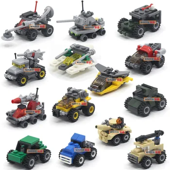 

Mini Transportation Block Assembled Airplane Car Racer Building Blocks Compatible Military Model Bricks Toys for Children Gifts