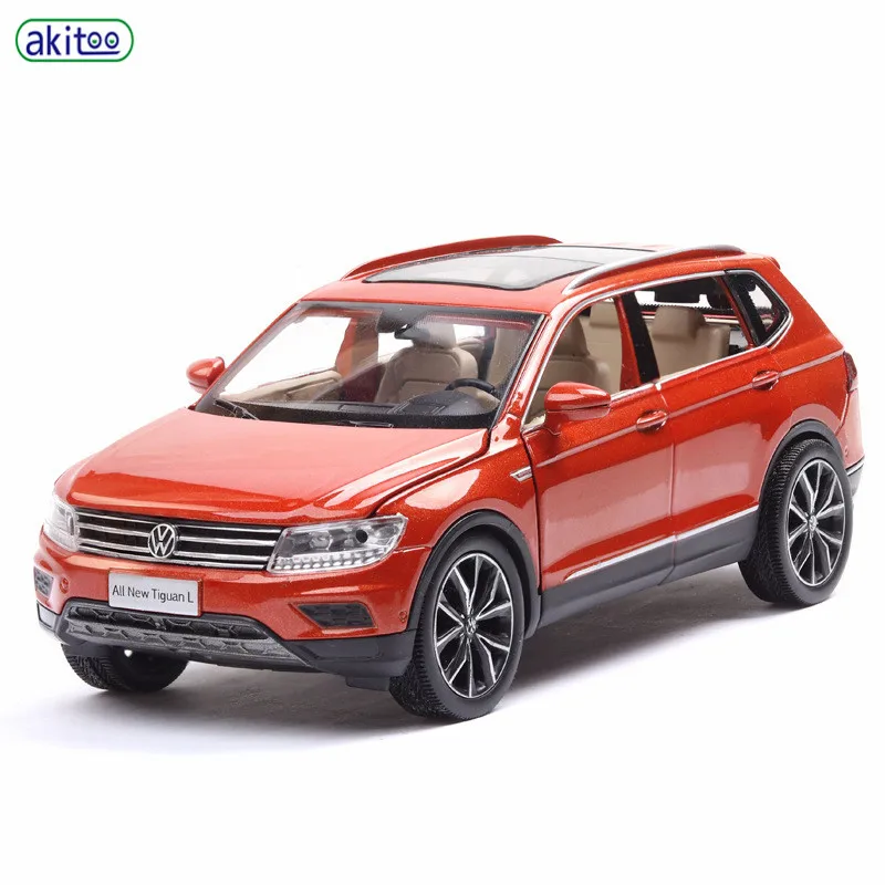 Модель автомобиля akitoo Tiguan L модель из сплава внедорожник автомобиль со звуком и