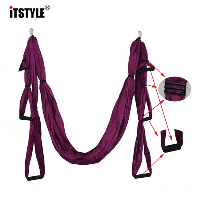 ITSTYLE Anti gravity Yoga Hammock Swing Parachute Fabric Inversion Therapy Yoga Gym Hanging High Strength Decompression