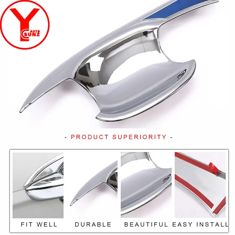 

2017 door handle bowl cover insert For Volkswagen New Tiguan L 2017 2018 exterior cover ABS chrome car parts accessories YCSUNZ