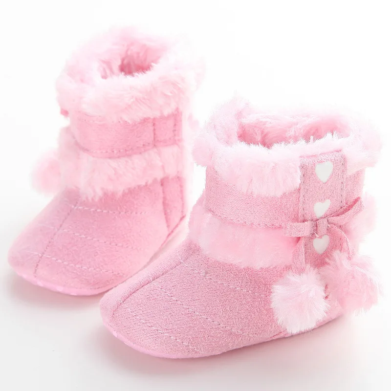 

2018 Fashion Infant New Baby Shoes Newborn Winter Warm Snow Boots Shoes Girl Boy Crib Shoes Toddler Cute Pink Red White Shoes