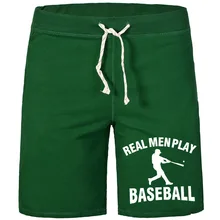 US Man Shorts Sportwear classic Real Men Play Baseball Player breathable solid Z Cotton Best selling with pockets workout