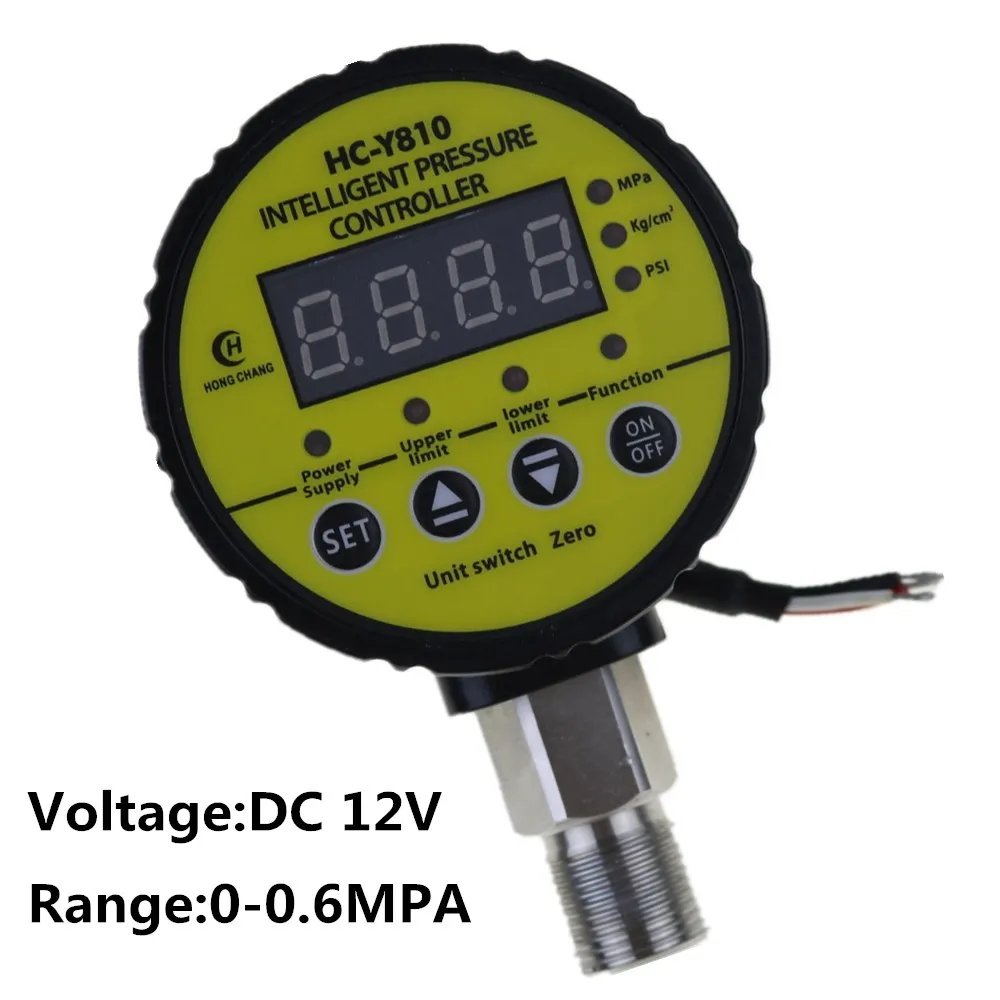 Dc12 00.6mpa Air Compressor Pressure Switch Digital Pressure Gauge