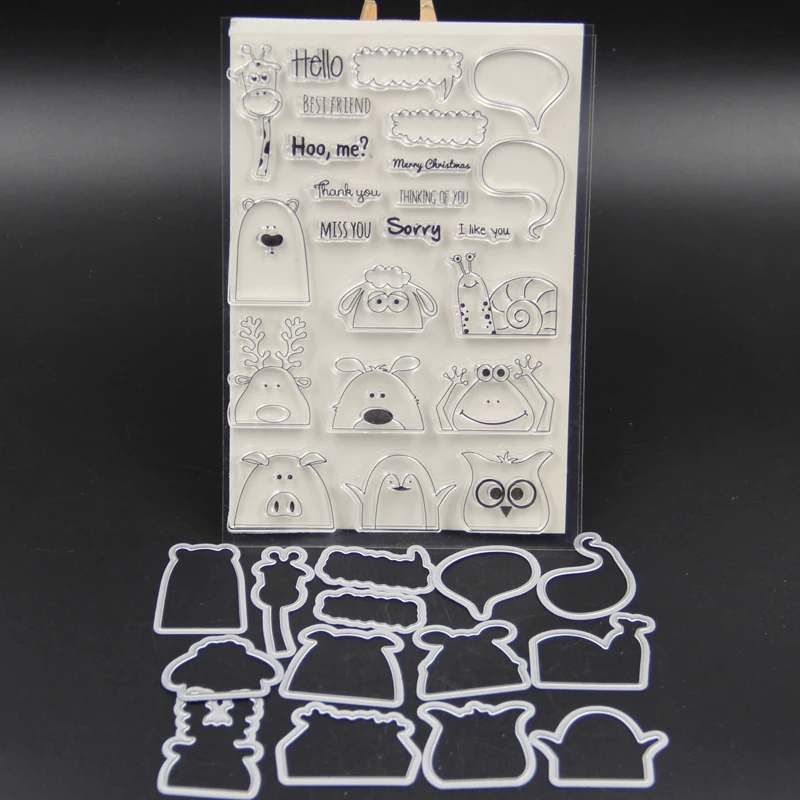 

VYUTXA Cute Animals Metal Cutting Dies Stencils And Stamp for DIY Scrapbooking/photo album Decorative Embossing DIY Paper Card