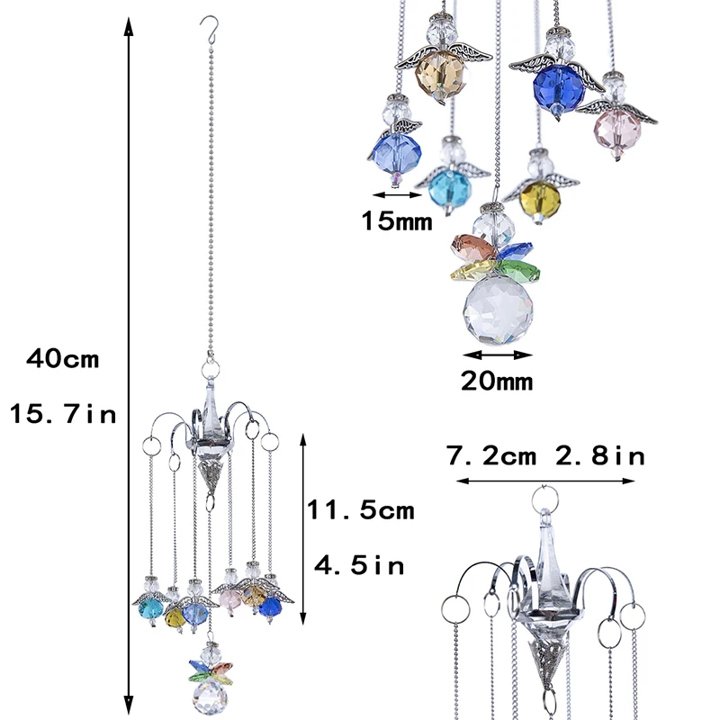 H& D висячий ангел-хранитель хрустальный шар-Призма Suncatcher Радуга вешалка для украшения с крючком домашний Свадебный декор, 16-дюймовый