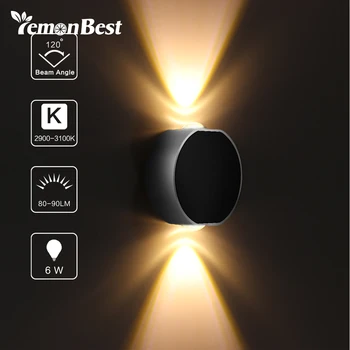 

6W Magnetic Dual-Head Led COB Wall Lamp Luminaire Apliques Pared Lamparas de Pared Wall Mount Bedroom Home Bar Cafe AC 85-265V