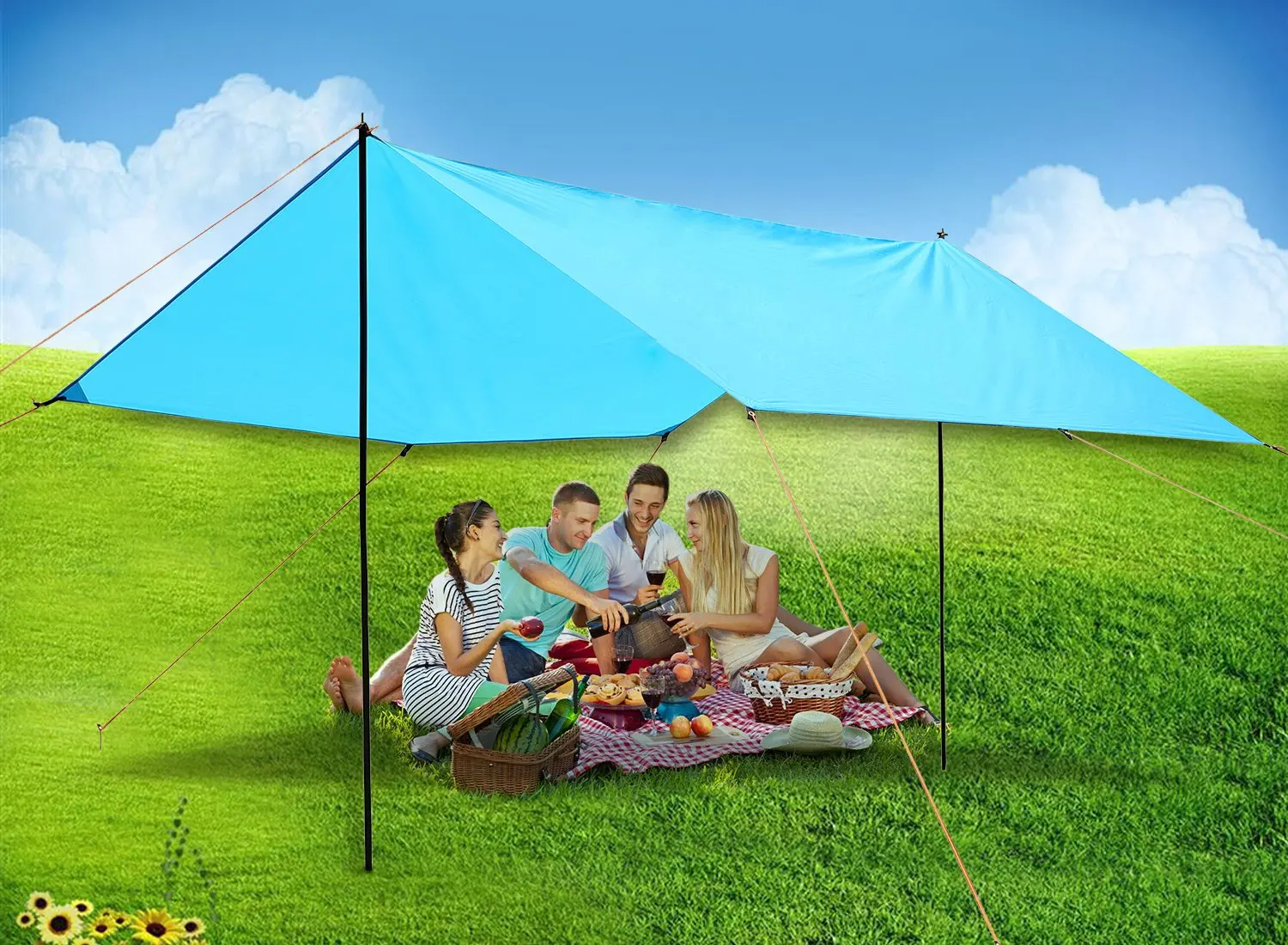 3 M x 3 M شاطئ الشمس المأوى قماش القنب للماء خيمة الظل خفيفة فوق البنفسجية حديقة المظلة مظلة ظلة في الهواء الطلق التخييم أرجوحة المطر يطير