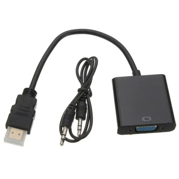 HDMI to VGA Adapter Cable HDMI to VGA Converter Adapter for PS3 PS4 Laptop TV Box HDTV XBOX Support 1080P with Audio Cable