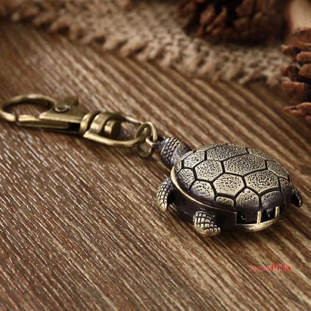 Small Cute Tortoise Relogio Bronze Alloy Keychain Quartz Pocket Watches Men Wome Small Cute Tortoise Relogio Bronze Alloy Keychain Quartz Pocket Watches Men Wome