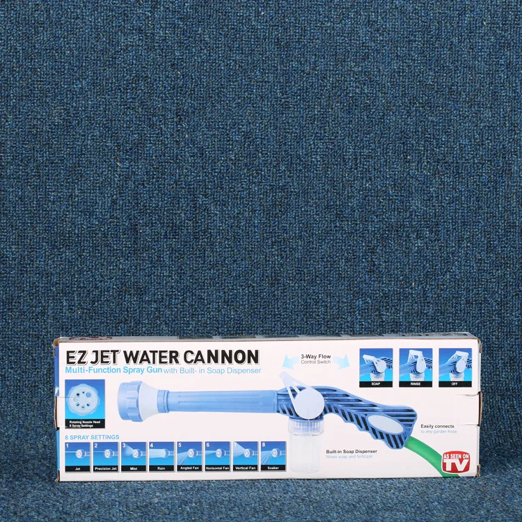 Blue Garden Sprayer Car Washing Washer Plastic Garden Hose Pipe Connector Function Ez Jet Water Cannon 8 In 1 Turbo Spray Gun