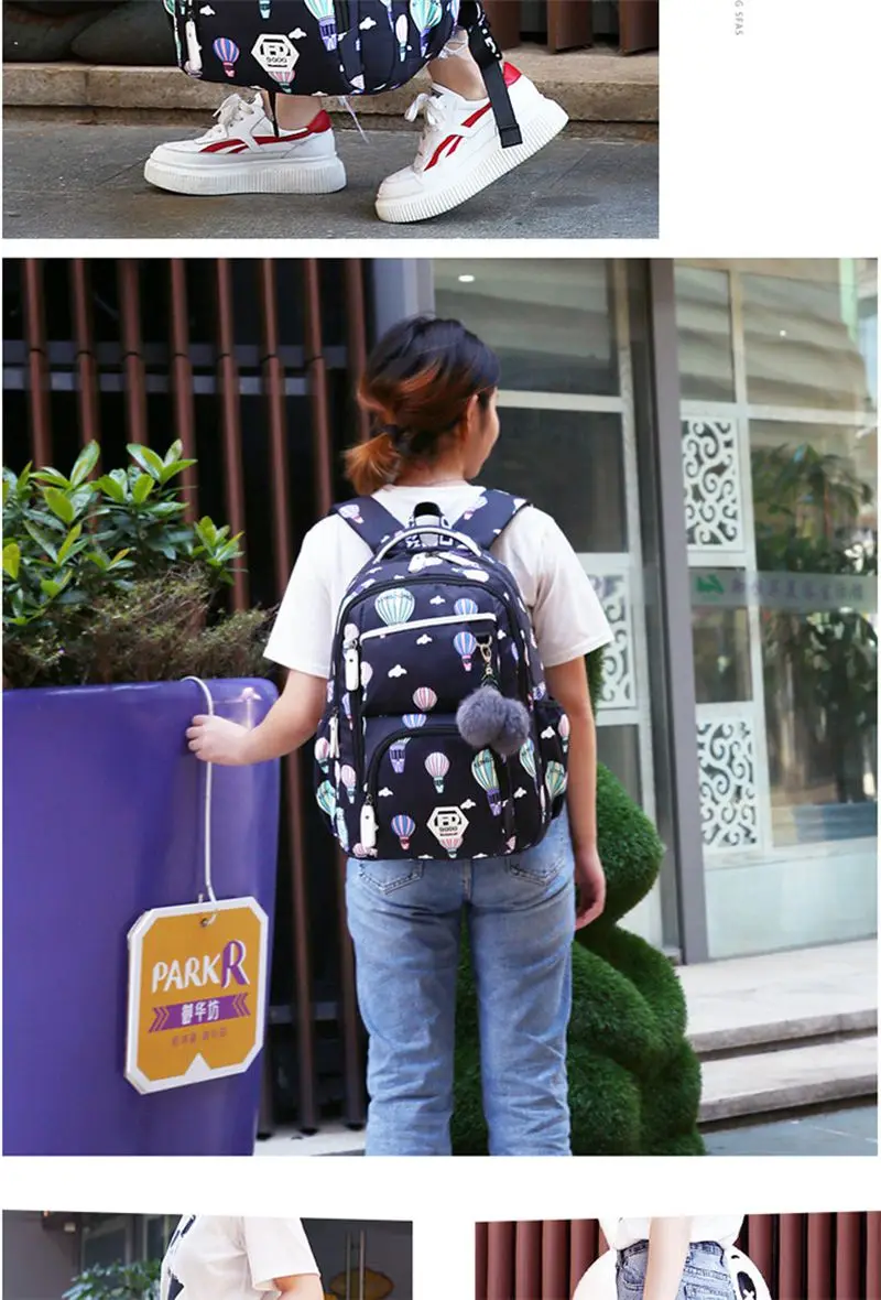 Puimentiua, детские школьные рюкзаки, корейский стиль, школьные сумки для девочек, Большой Вместительный рюкзак с цветочным принтом, сумка для детей, Mochila
