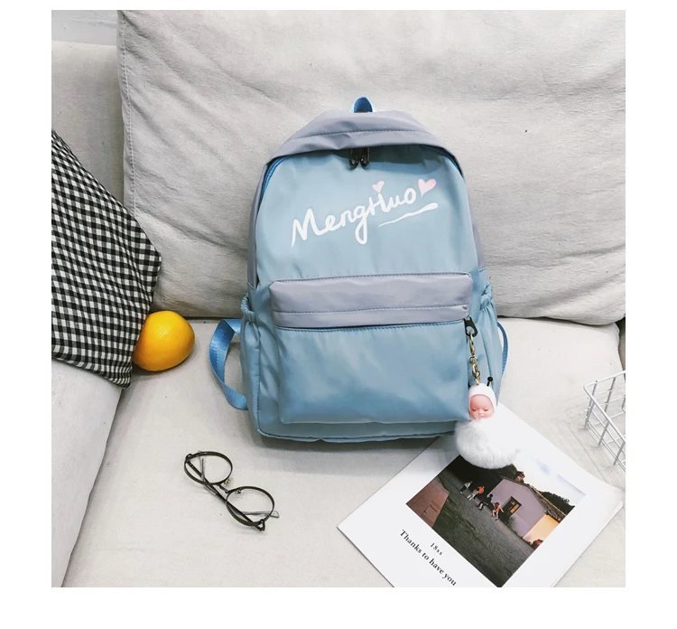 Menghuo Women Waterproof Nylon Backpack Female Rucksack School Backpack for Girls Fashion Travel Bag Bolsas Mochilas Sac A Dos--_34_21