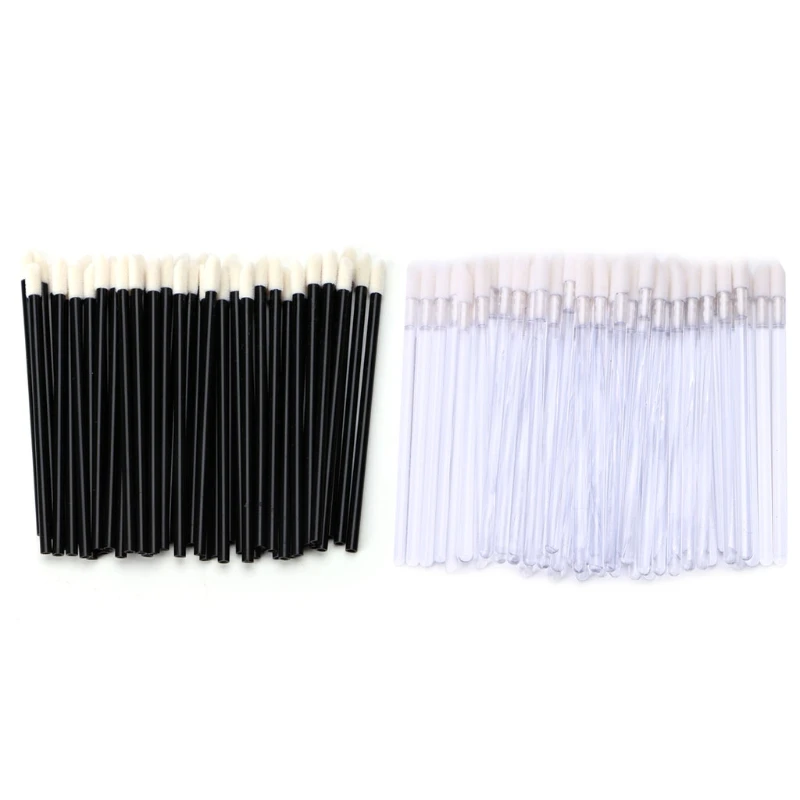 

HUAMIANLI 50Pcs Disposable Lip Brush Gloss Lipstick Wands Applicator Makeup Cosmetic Tool New Pro