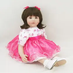 Довольно кукла новорожденного ребенка ПП хлопка тело 60 см мягкие силиконовые возрождается ребенка куклы реалистичные подарок для