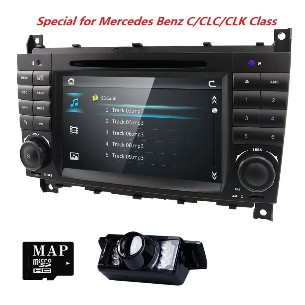Автомобильный DVD " плеер для Mercedes Benz c-класс W203 2004-2007 CLC W203 2008-2010 CLK W209 2005-2011 Bluetooth карта+ камера