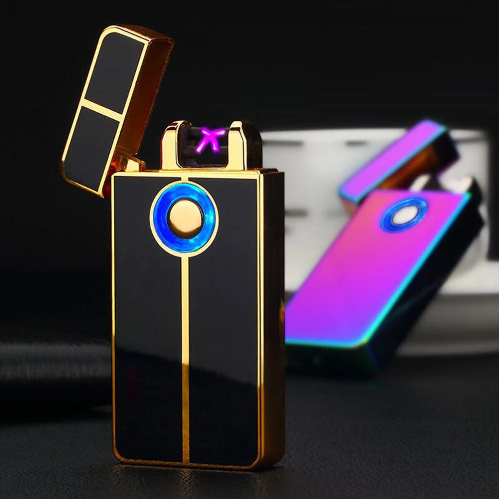 2017 New Rechargeable USB Lighter Finger Touch Dual Arc Pulse Lighter