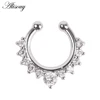 Alisouy-bijoux en cristal pour femmes, Faux Septum pour le corps, Faux anneau nasal, Faux Piercing, vente en gros ► Photo 3/4