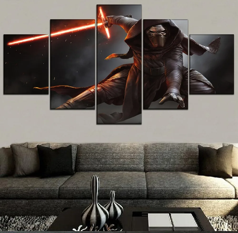 

Wall Art Painting Canvas HD Print Picture Home Decoration Modular Framework 5 Pieces Star Wars Role For Living Room Movie Poster