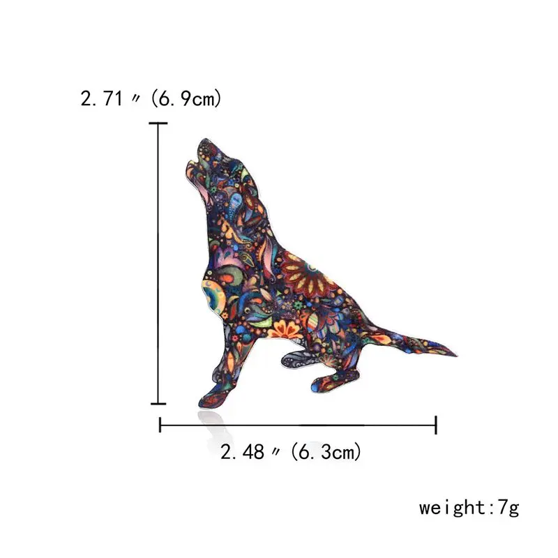 Rinhoo, акриловая брошь с принтом в виде цветов, животных, милых бульдогов, лабрадоров, собак, головок, булавки, ювелирные изделия для женщин, мужчин, броши для костюма, булавки - Окраска металла: Beagle