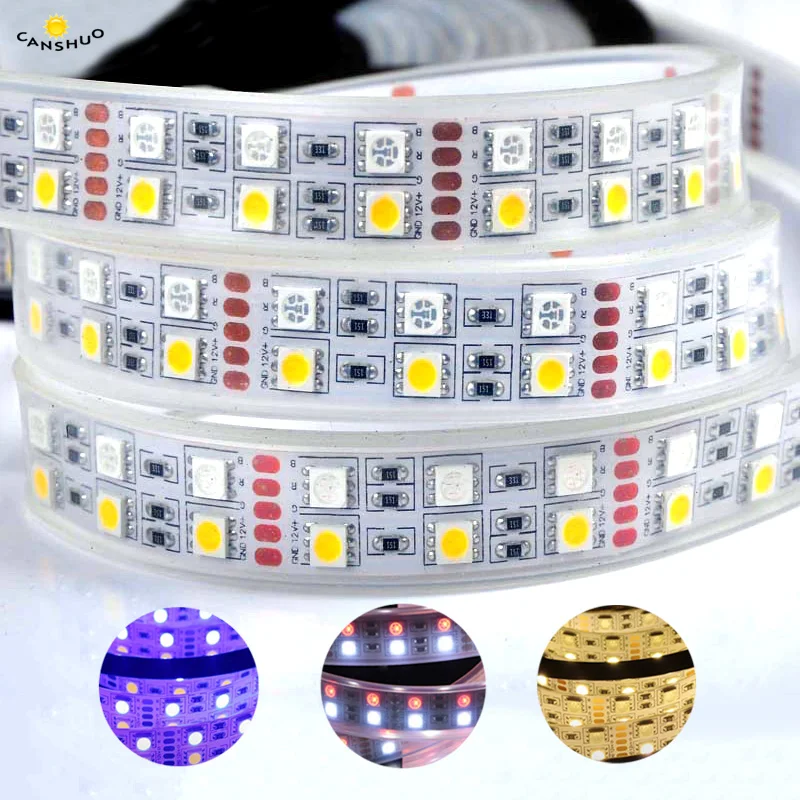 

5M/roll Double Row DC12V Led Tape Strips SMD5050 RGBW RGBWW RGB Flexible LED Strip Light 120led/M IP20/IP67 Waterproof Led Lamps