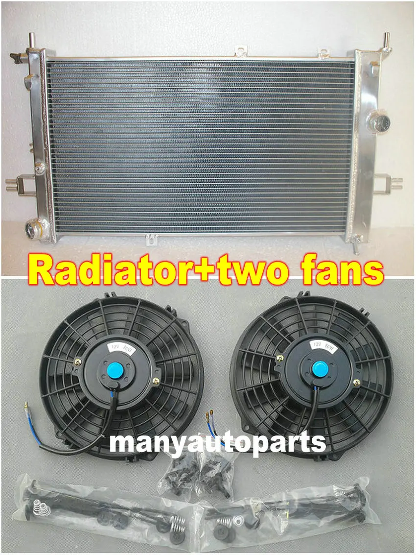 Полный алюминиевый гоночный радиатор с вентиляторами для OPEL ASTRA G MK4 Z20LET GSI SRI TURBO